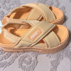 Puma Women Size 7 Mayze Platform Sandals Slingback Peach Pull On Casual Summer